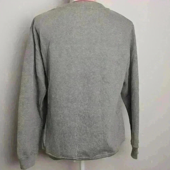 Bonnie Evans Gray Red Button Sweater Sz Petite Medium - Picture 5 of 6